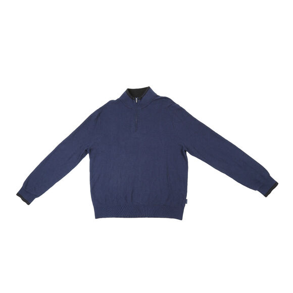 Michael Kors Textured Quarter-Zip Sweater Blue Size XL 4979 - Picture 1 of 2